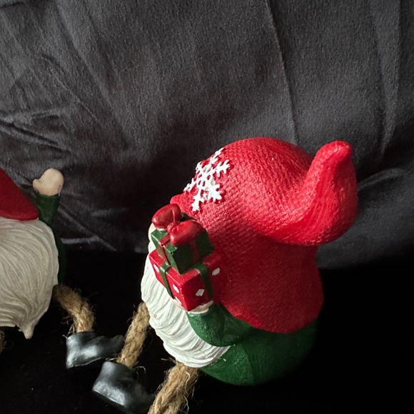 2 whimsical Christmas gnome shelf sitters, holiday decor 5” x 2” - Picture 3 of 6